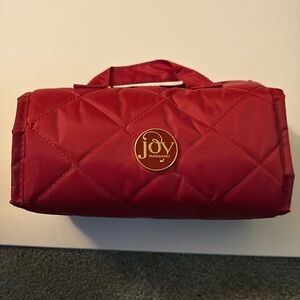 Joy Mangano Red Quilted Cosmetic Bag